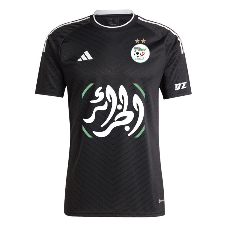 Maillot Algerie Palestine 2023 Noir Brillant