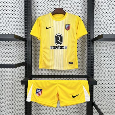 Atletico Madrid 2025/26 Yellow Goalkeeper Kids Kit