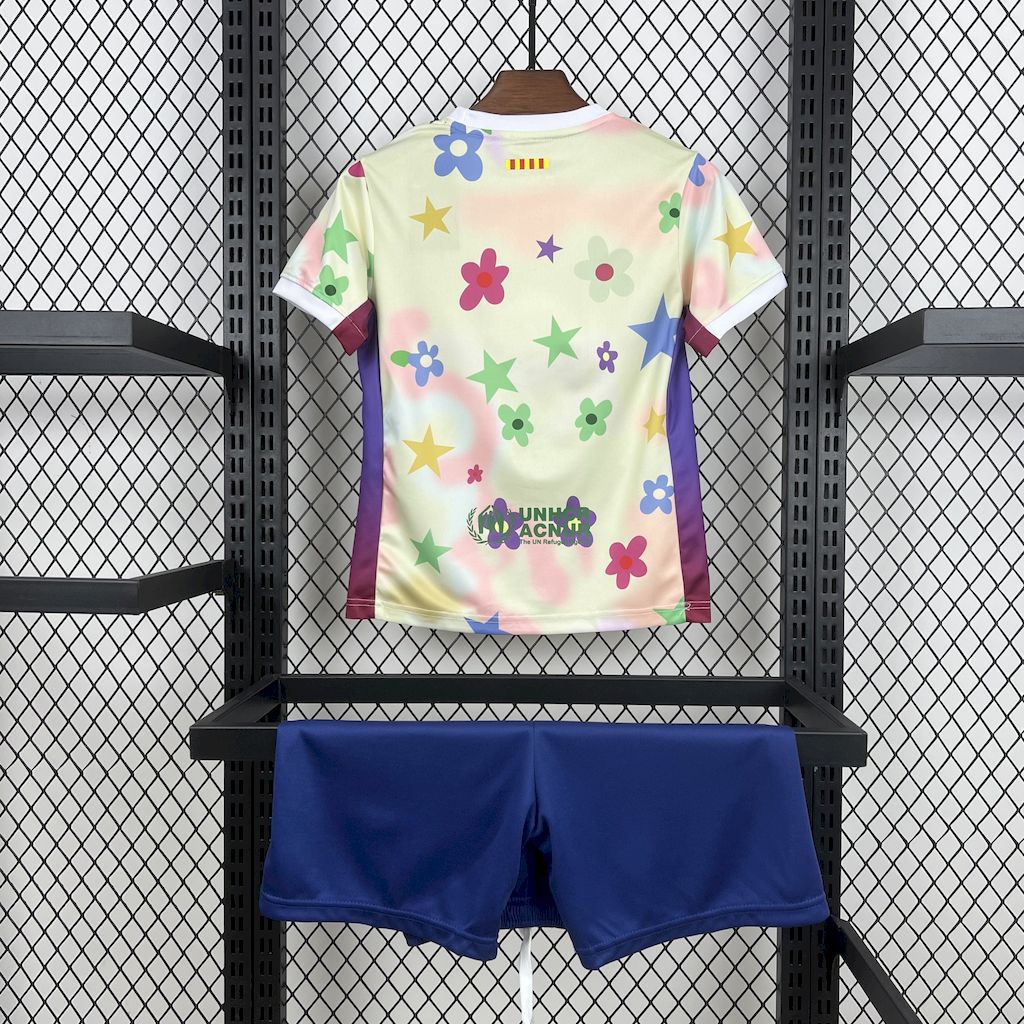 Barcelona 2025/26 Flower Special Edition Kids Kit