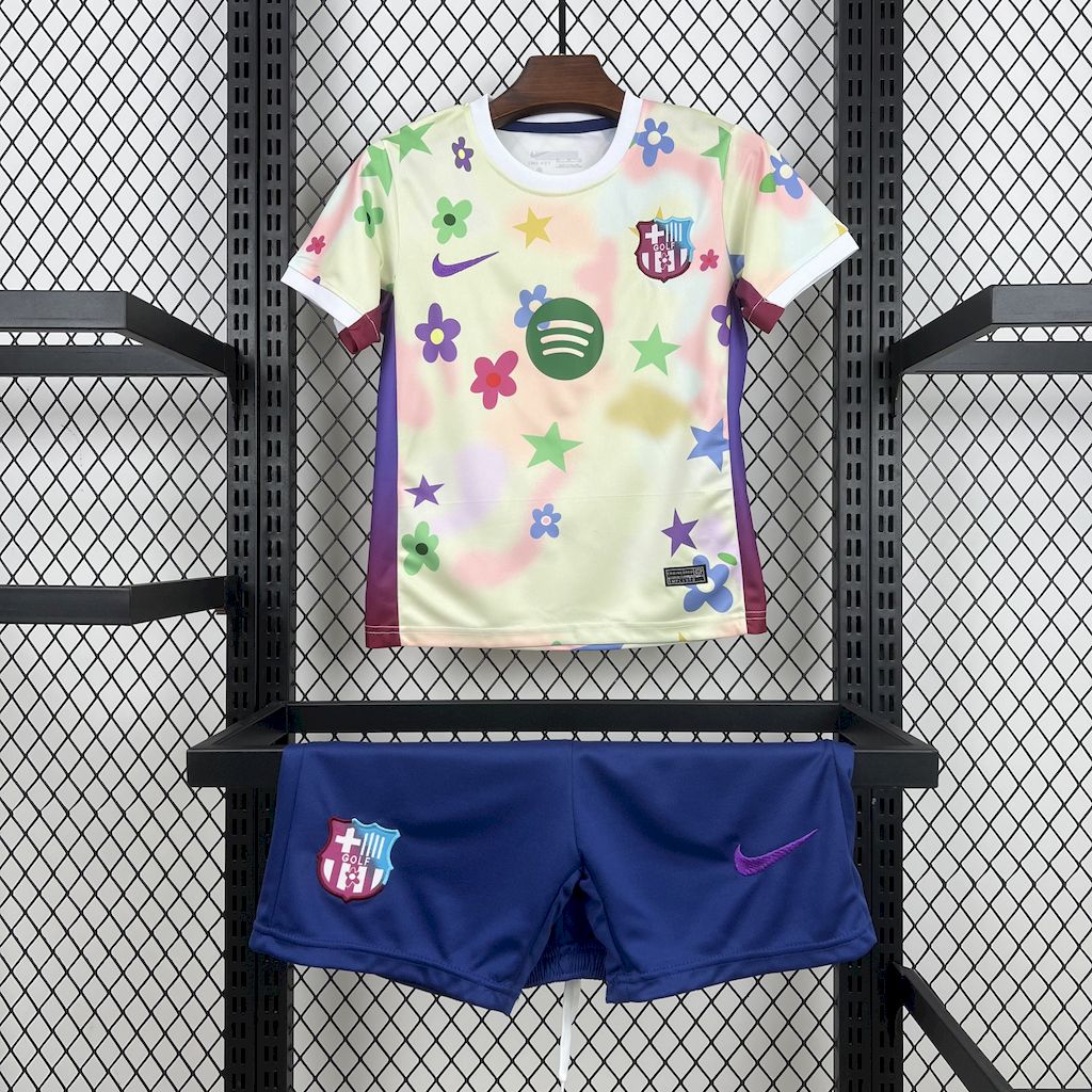Barcelona 2025/26 Flower Special Edition Kids Kit