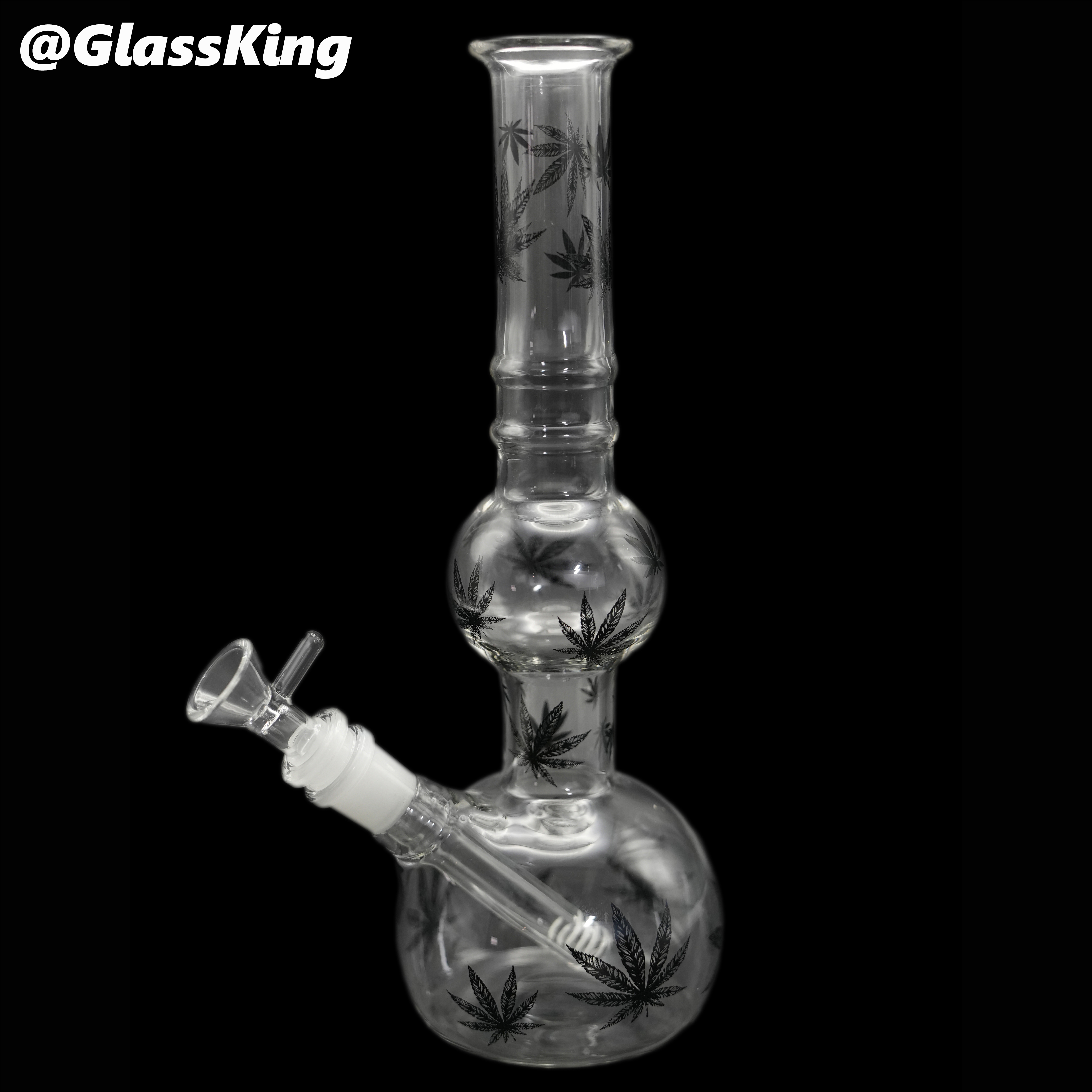 GlassKing Black Leaf Water Pipe 034