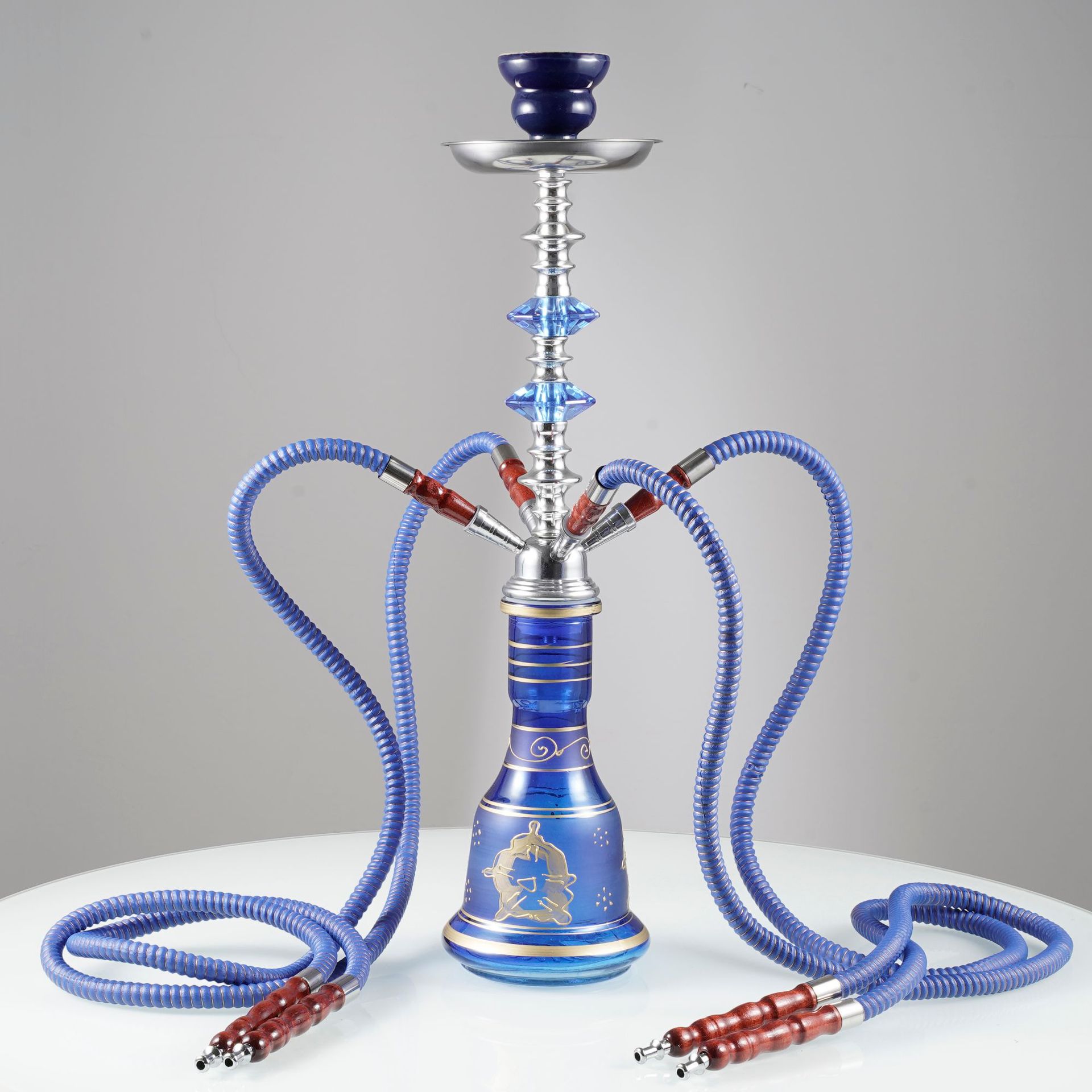 GlassKing Arabic style four-pipe hookah