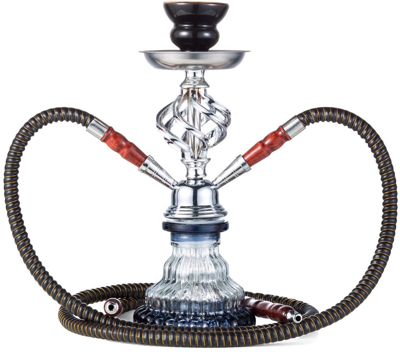 GlassKing Single Bead Glass Double-Tube Hookah