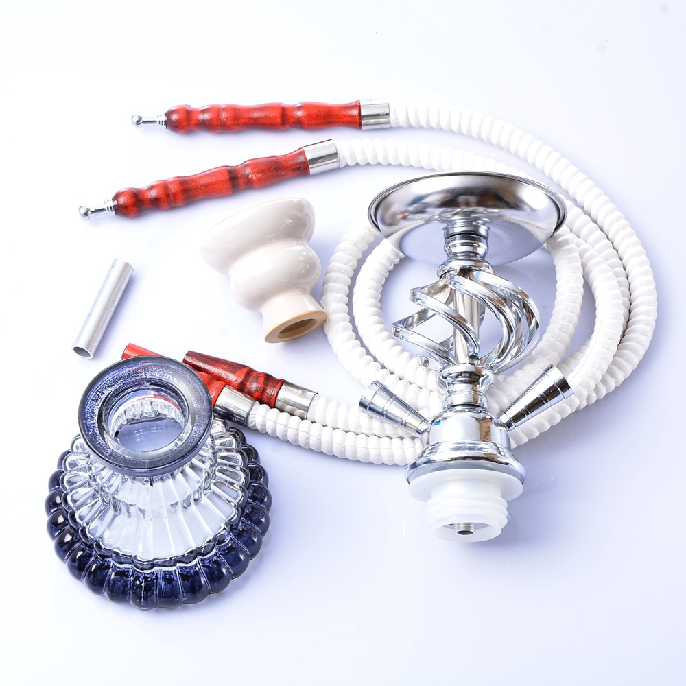 GlassKing Single Bead Glass Double-Tube Hookah
