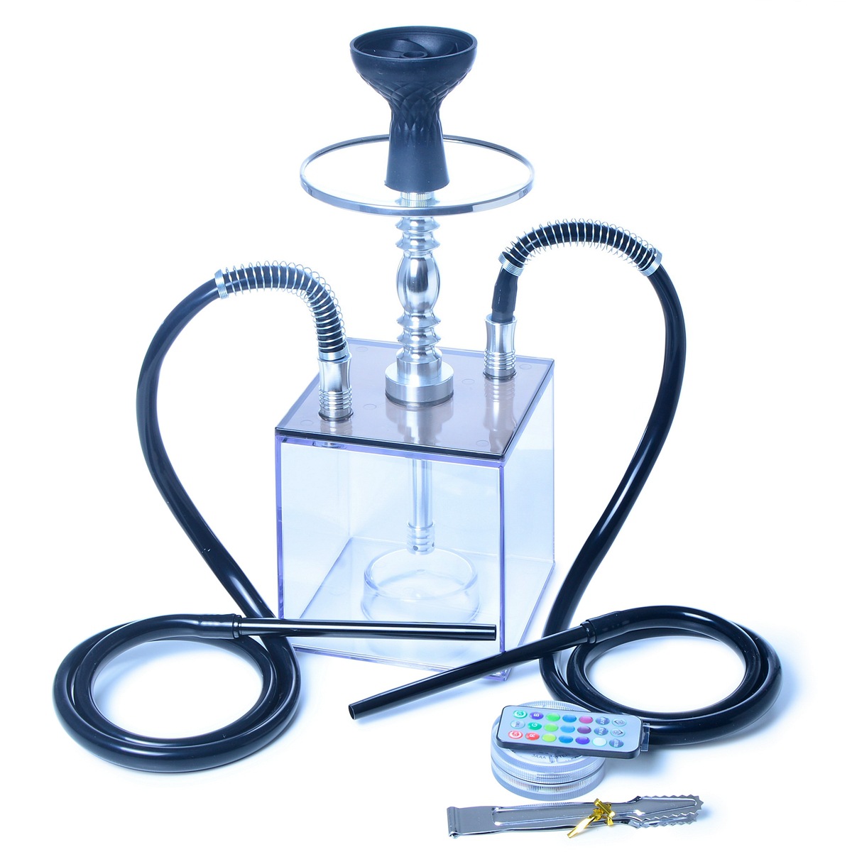 GlassKing Square double-mouth hookah