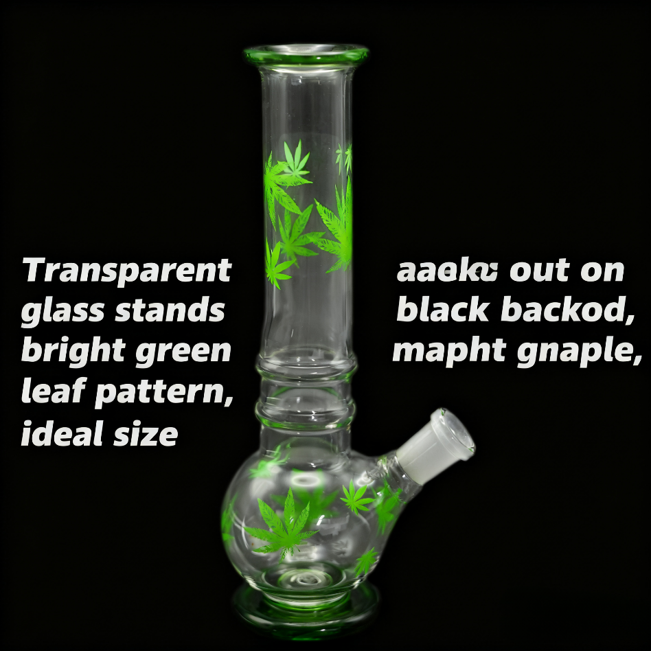 GlassKing Breath of Nature Hookah Bottle | Fresh Green Leaf Design