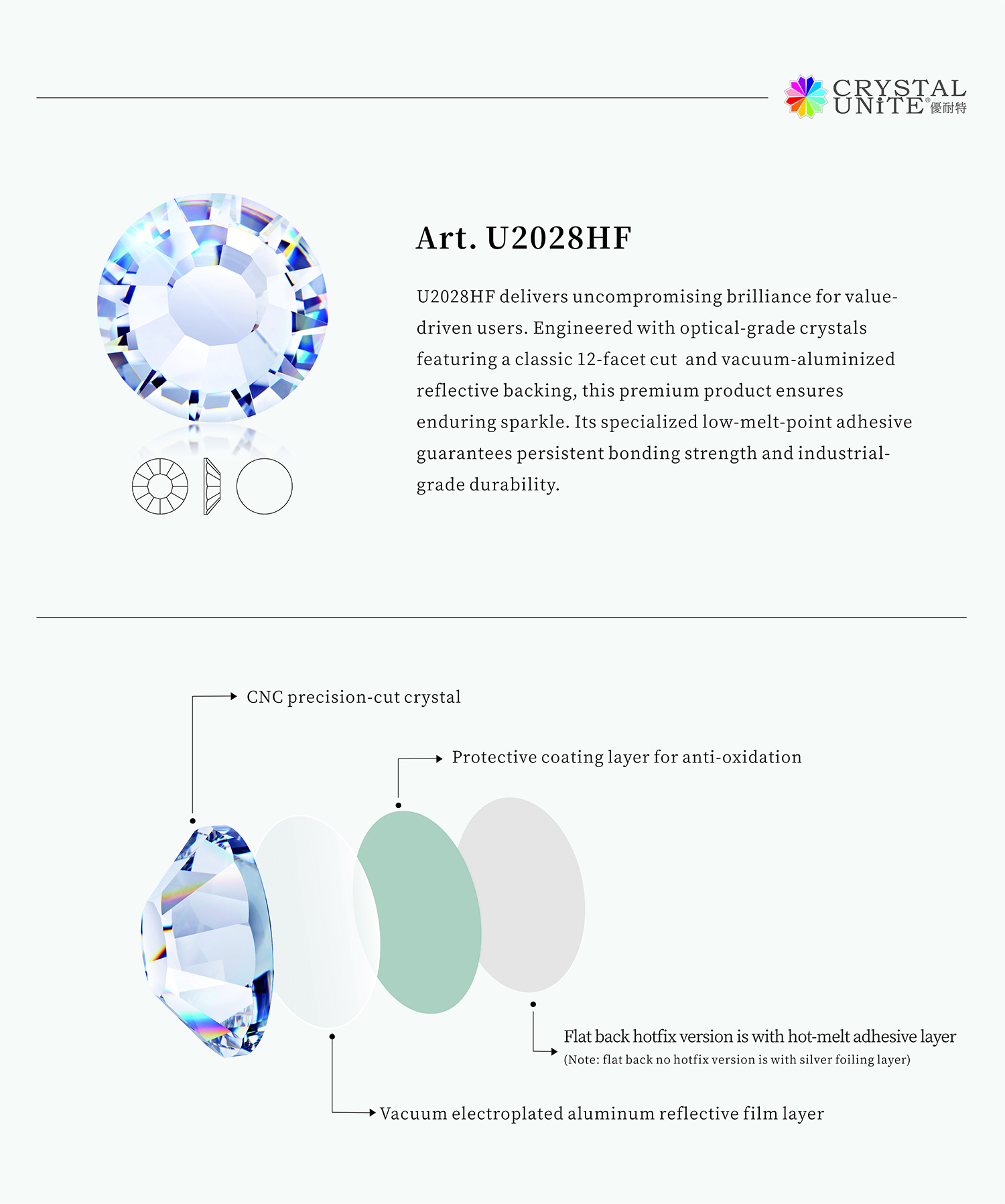 U2028 Hotfix Rhinestones detailed view