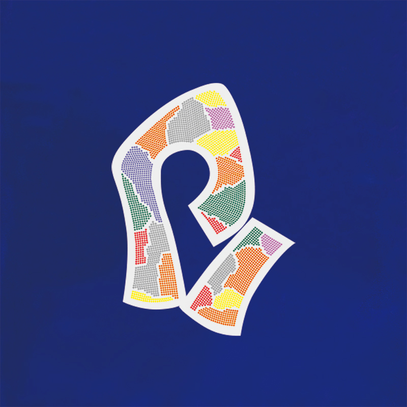 Hotfix Rhinestone Pattern for Shoes - color blocking