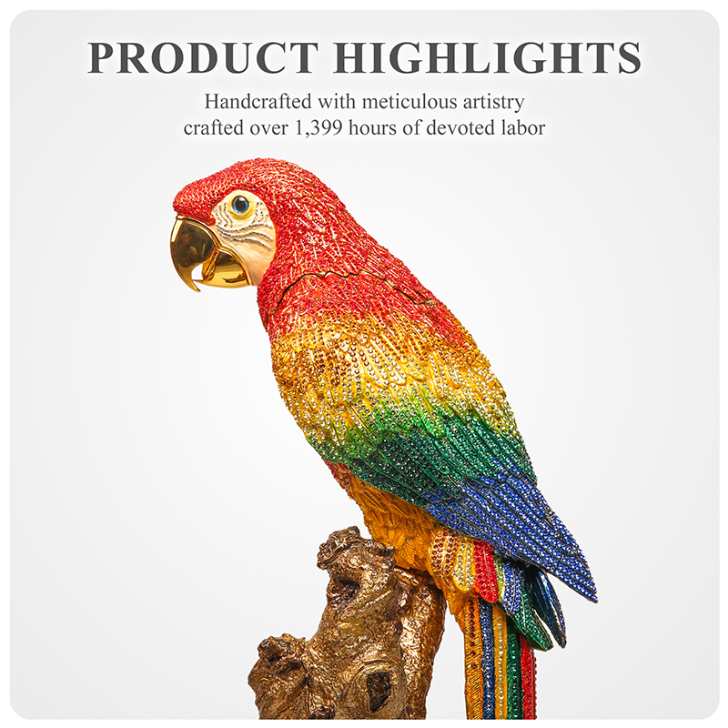 Steel Parrot Ornament Close-up image