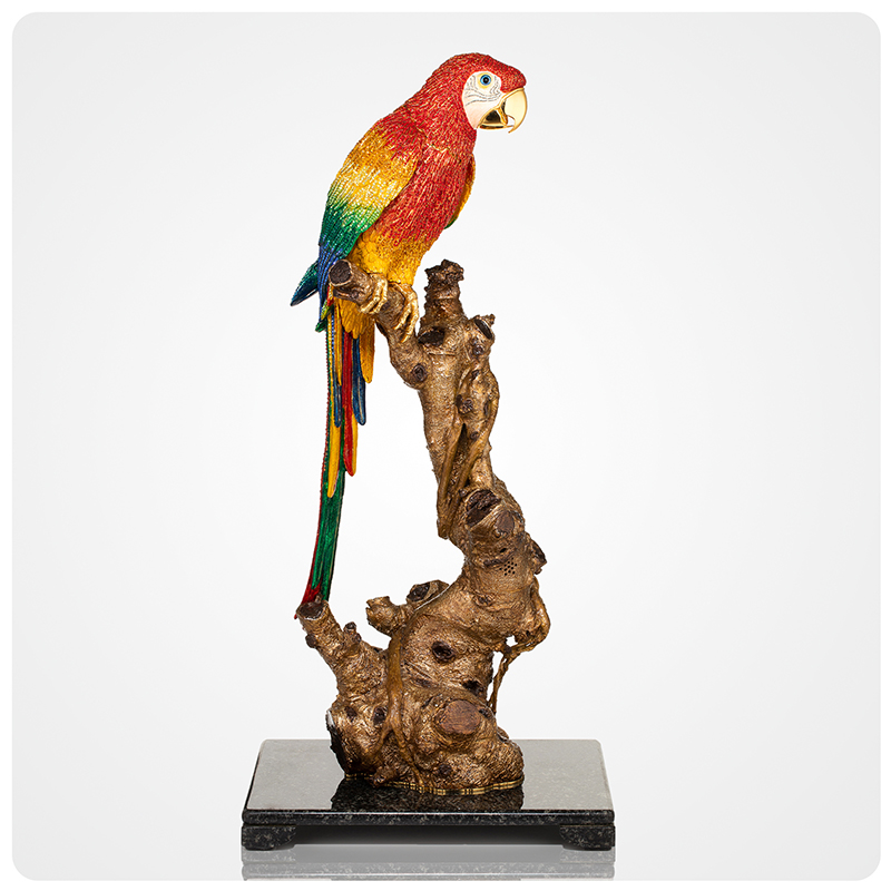 Steel Parrot Ornament
