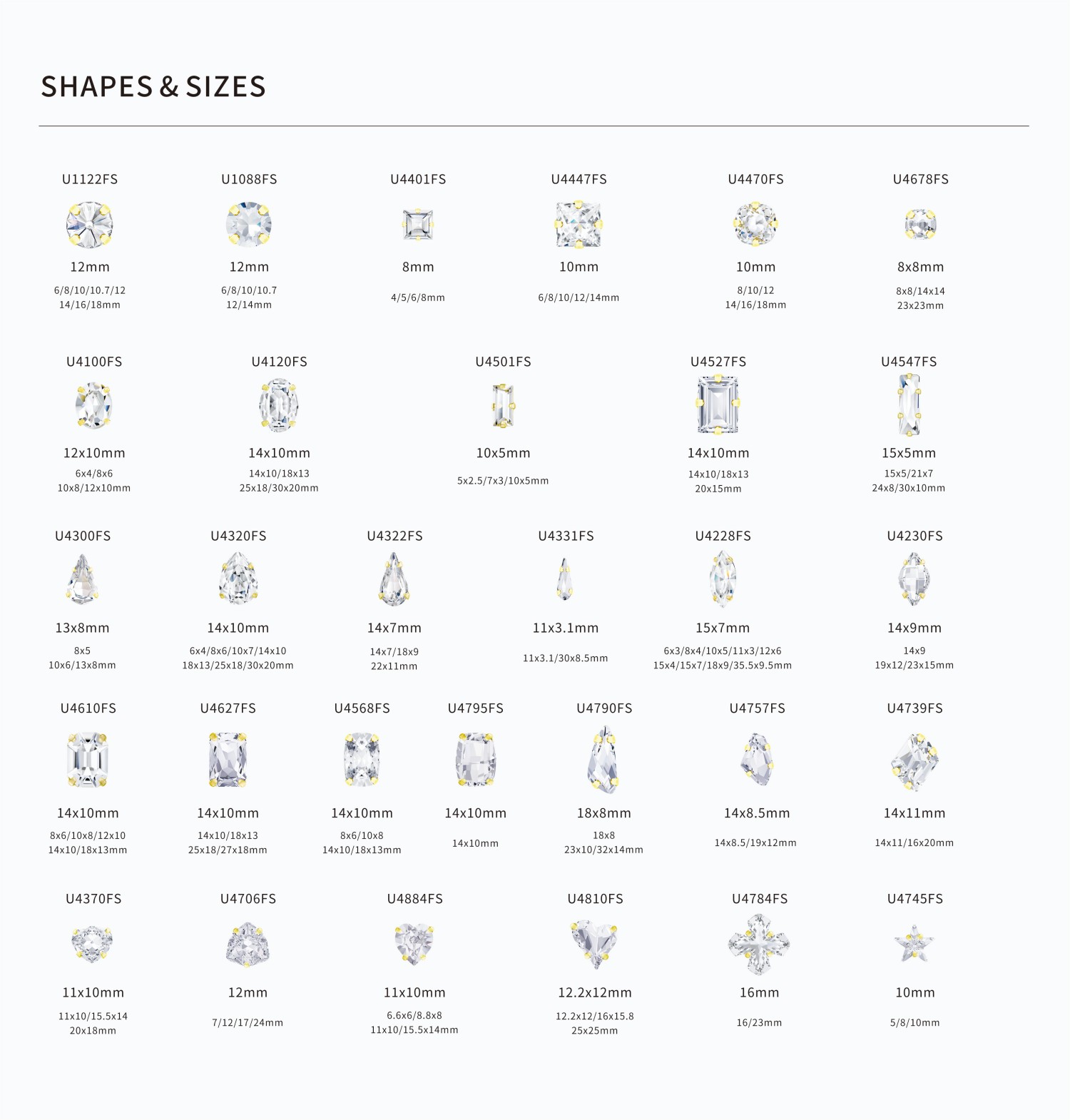 Prong Setting Crystals - product series