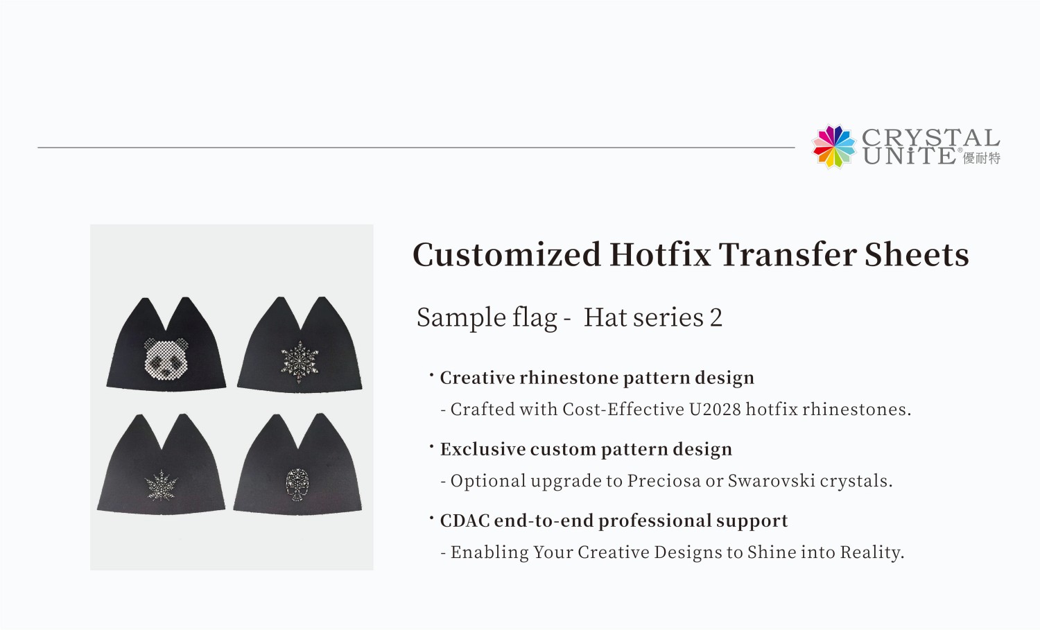 Iron On Rhinestone Designs Solution for Hats