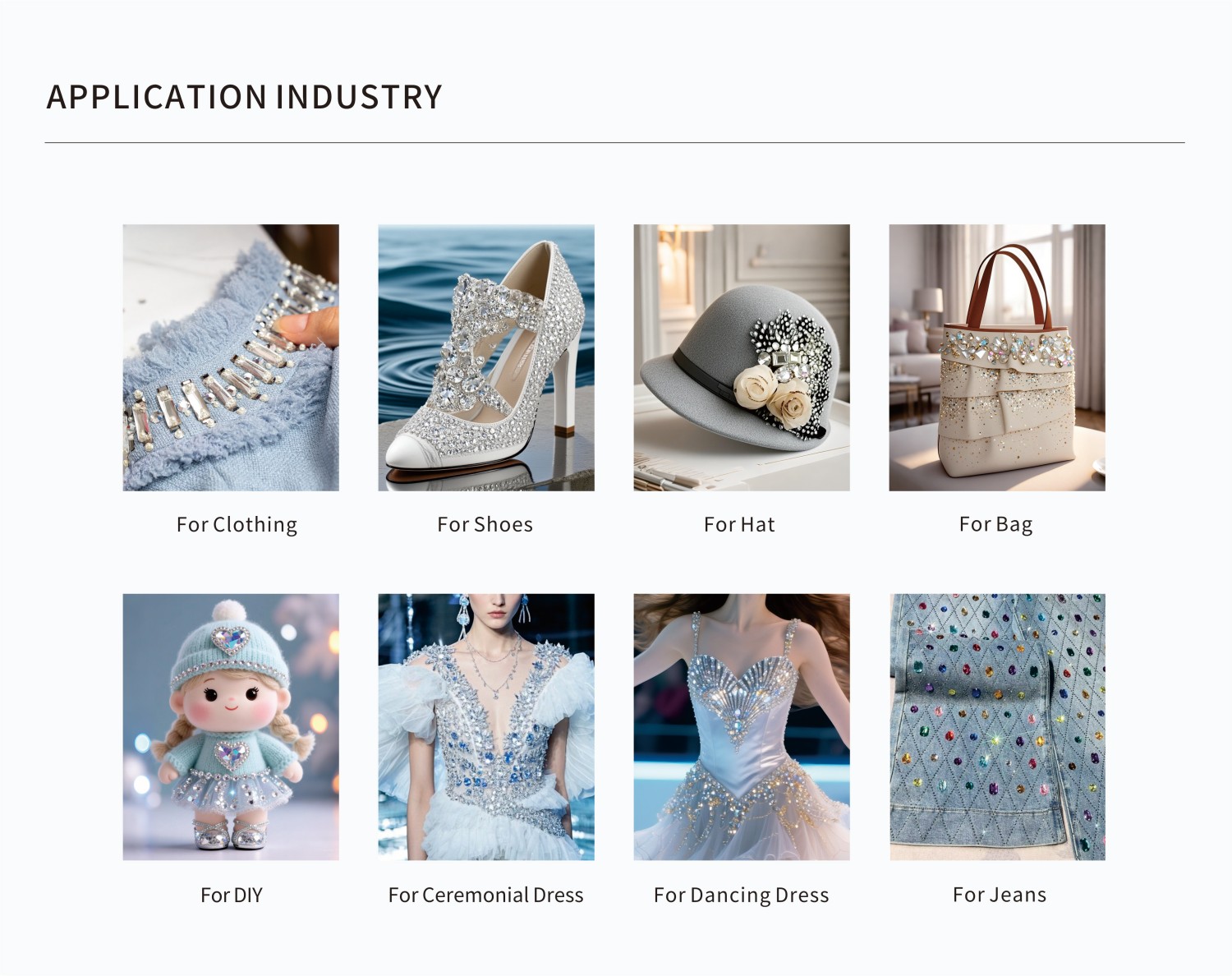 sew-on crystal application