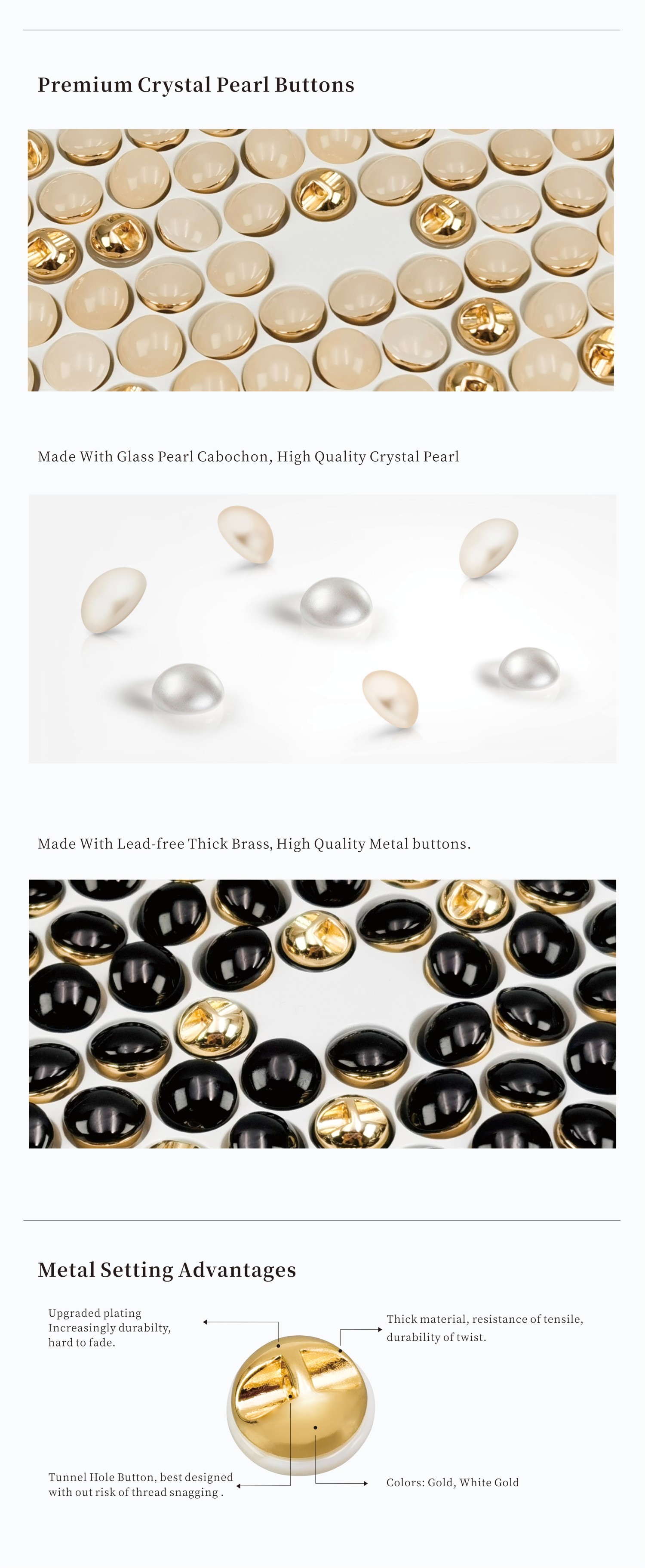 UB1080 Crystal Button - quality advantage - light performance and durability