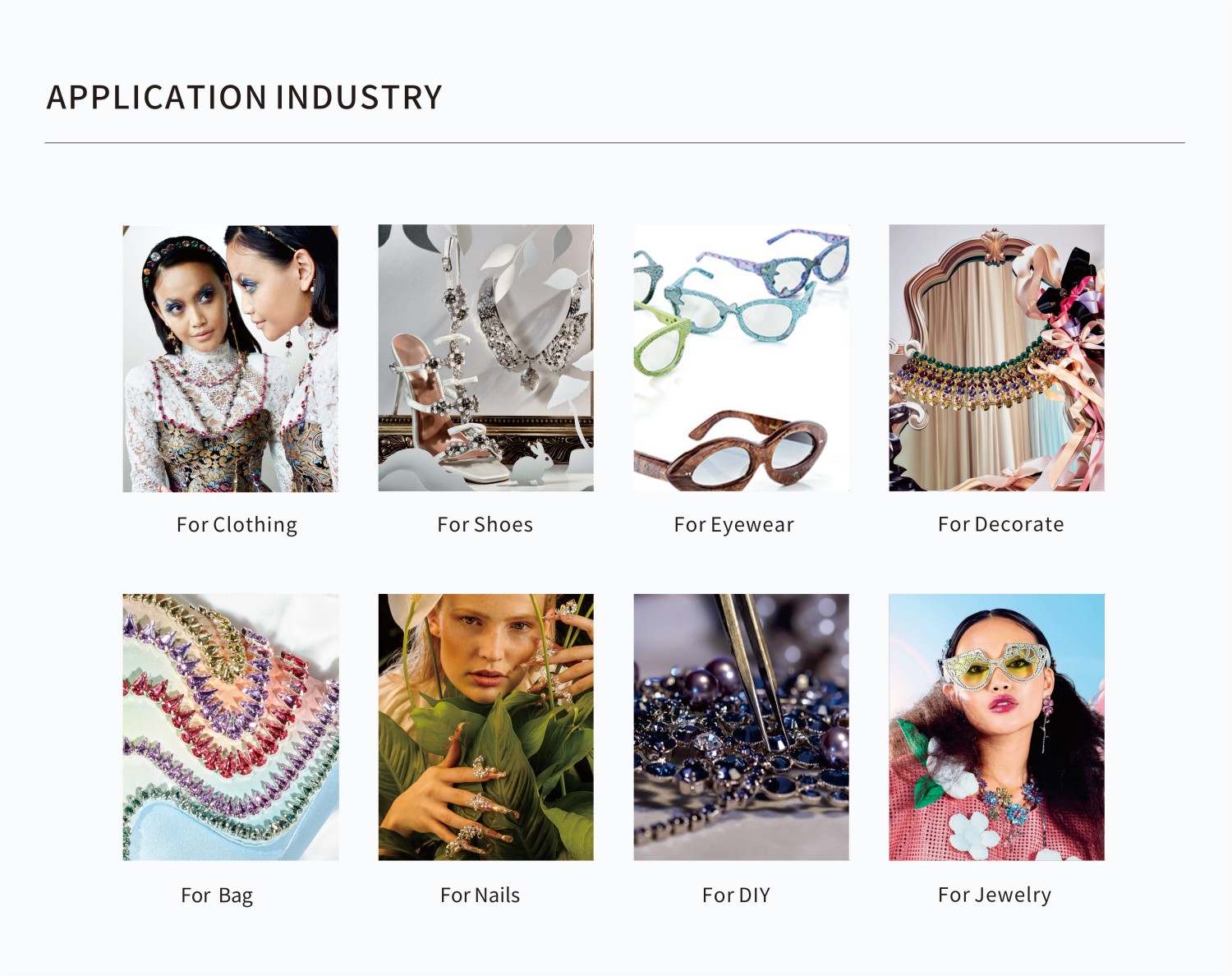PRECIOSA Fancy Stones applications on jewelry, apparel, accessories and home textiles