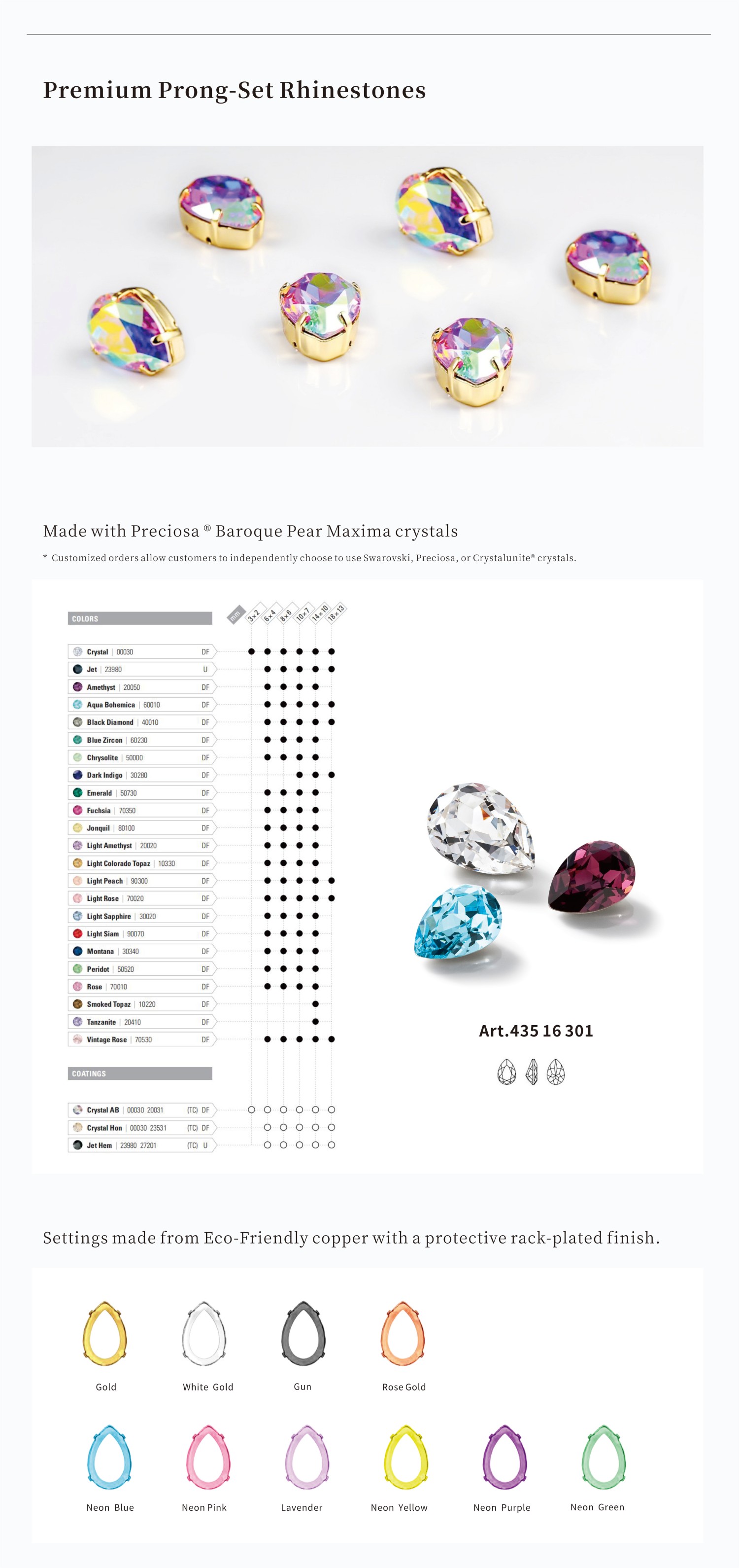 Rhinestones with Metal Settings - quality advantage