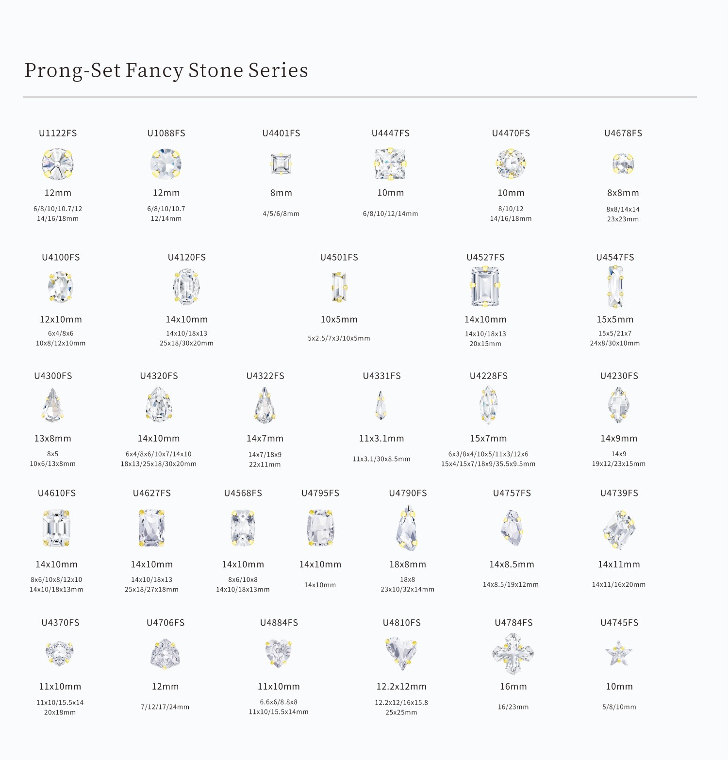 Prong Setting Rhinestones - product series