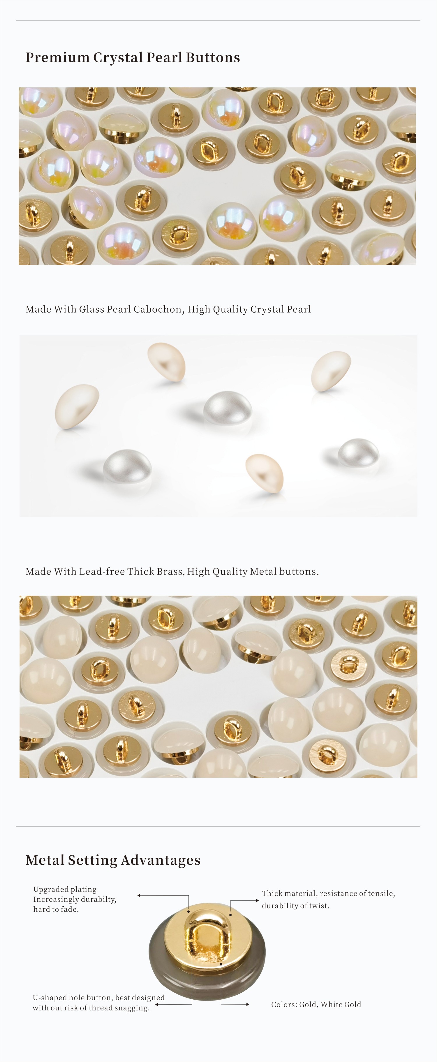 UB1079 Crystal Button - quality advantage - durability and crystal clarity