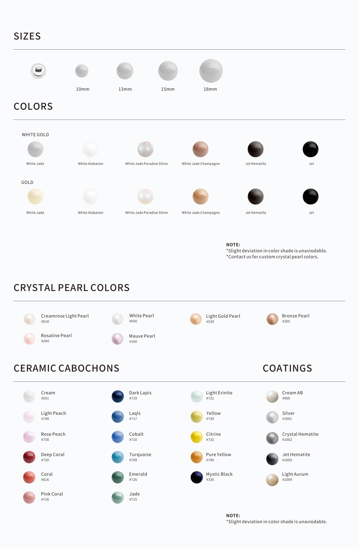 UB1079 Crystal Button - size and color options