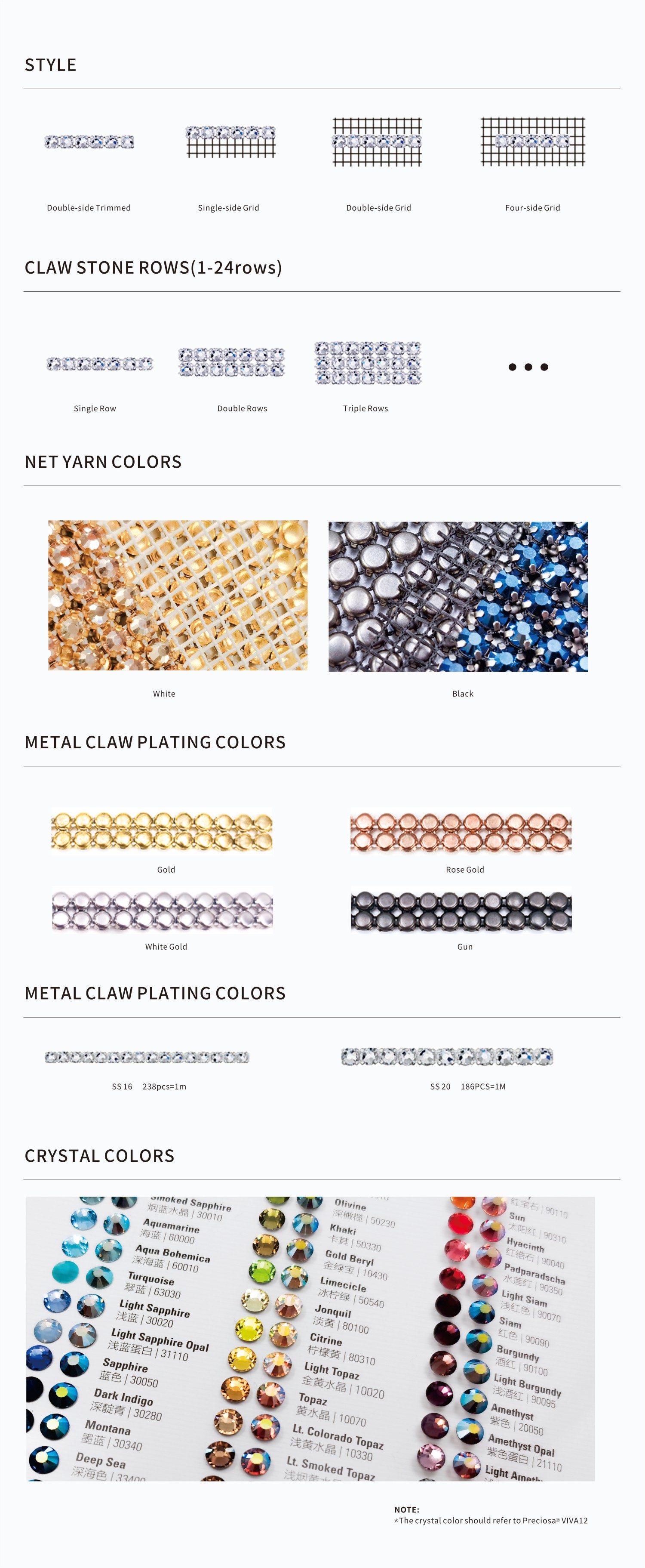 Flatback Crystal Banding - size and color