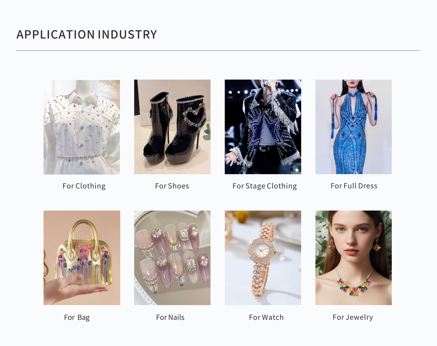 U1088 Pointed Back Rhinestone Application