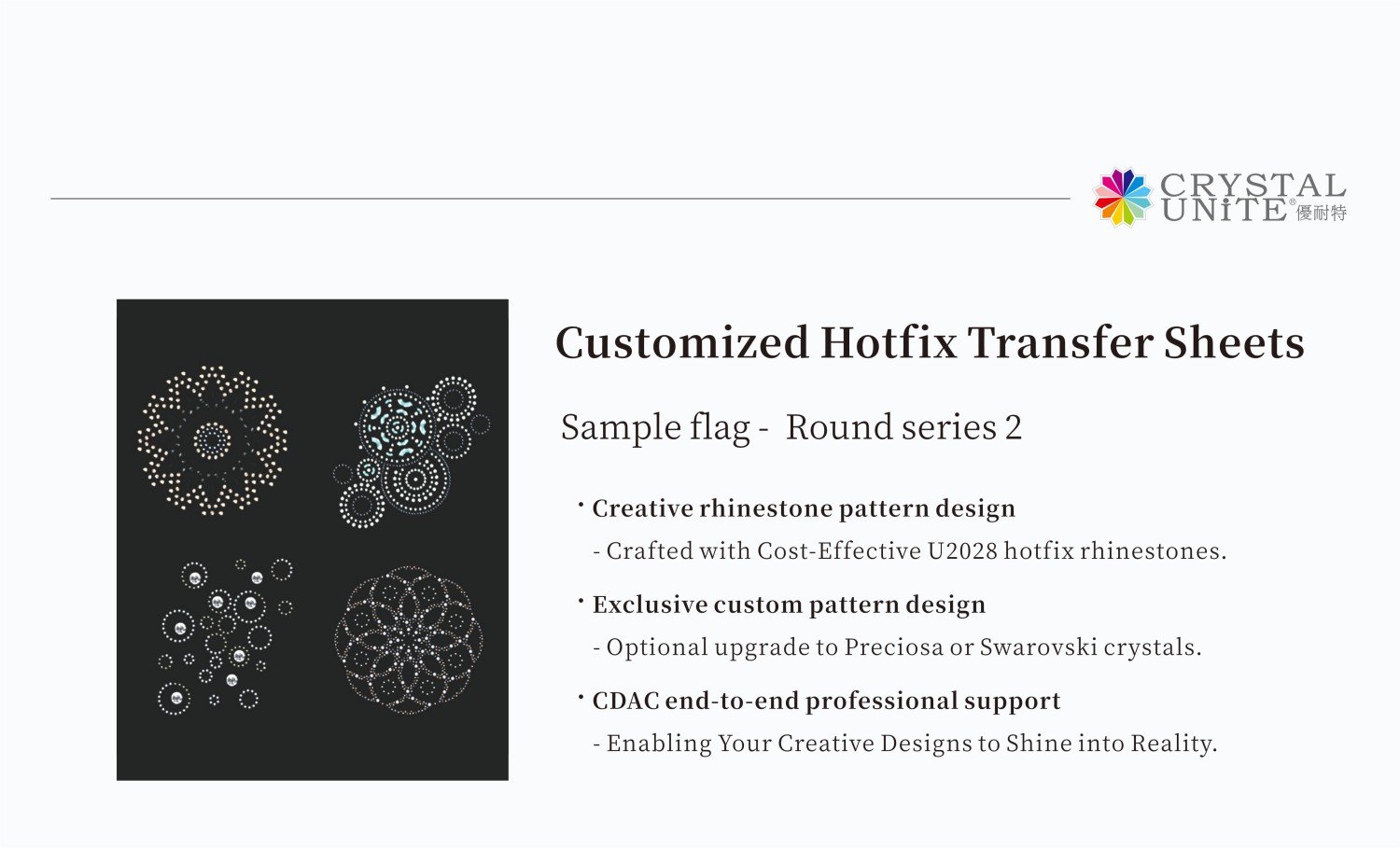 Bulk production of custom rhinestone design patterns for B2B brands