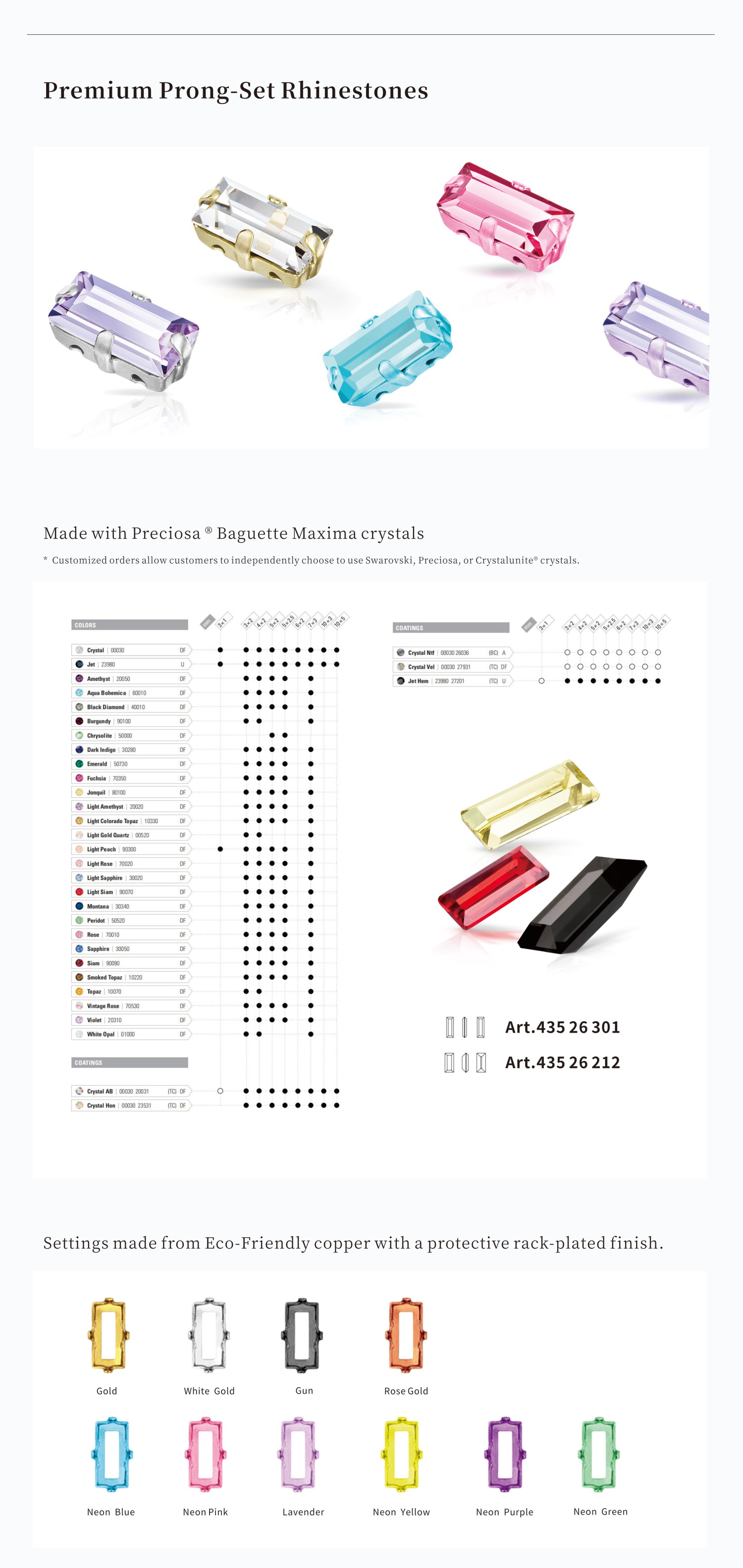 Rhinestone Settings - quality advantage