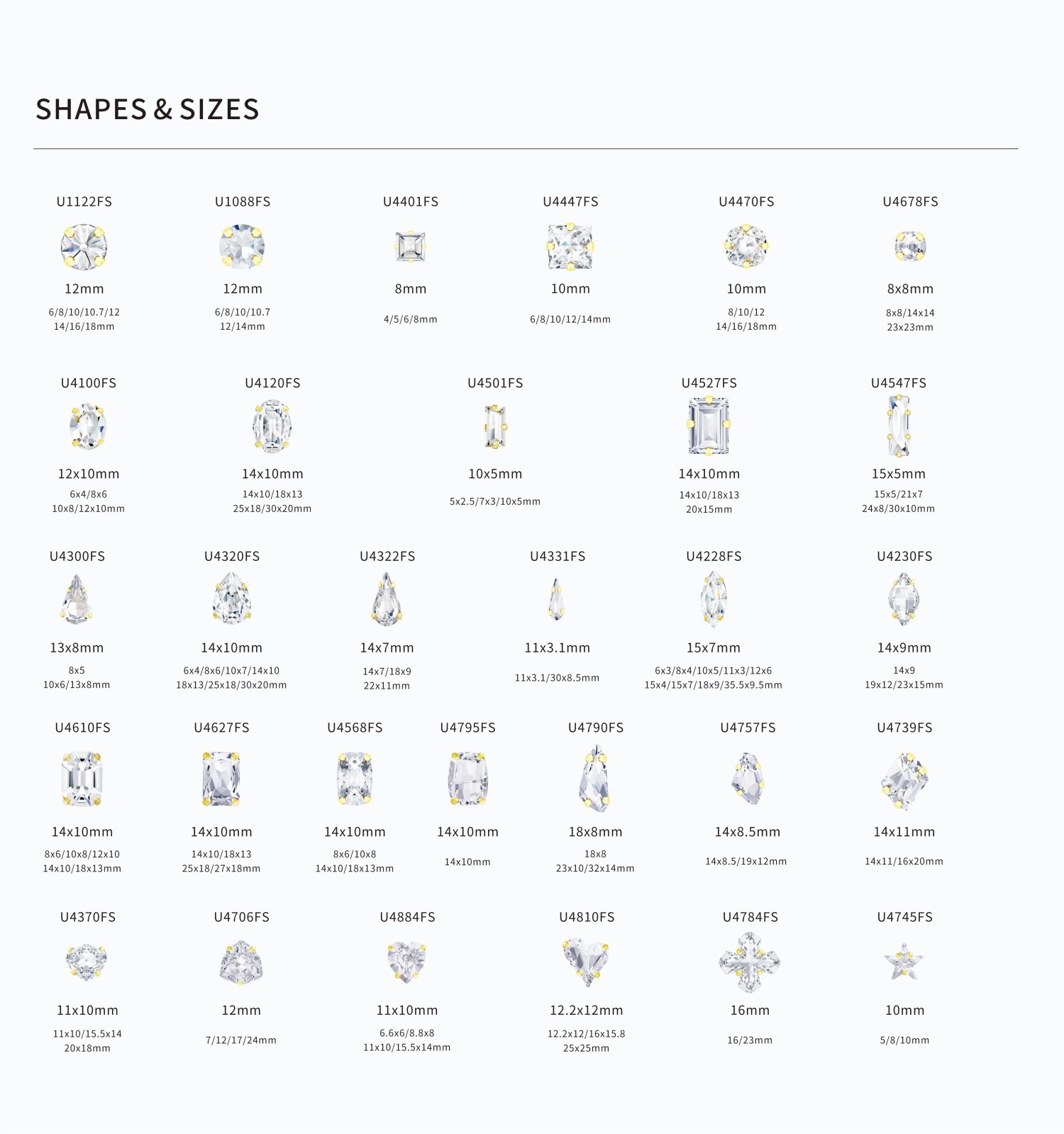 Prong Set Rhinestones - classical - product series