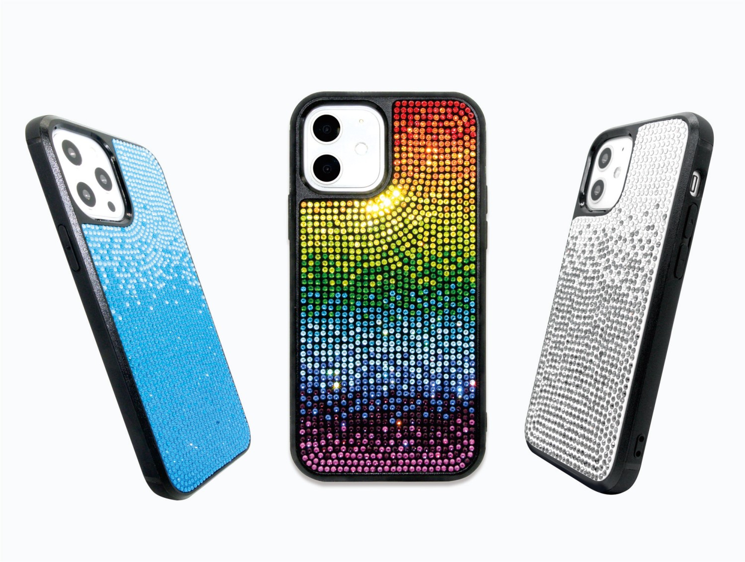 Flat Back Rhinestones Applied to Phone Case