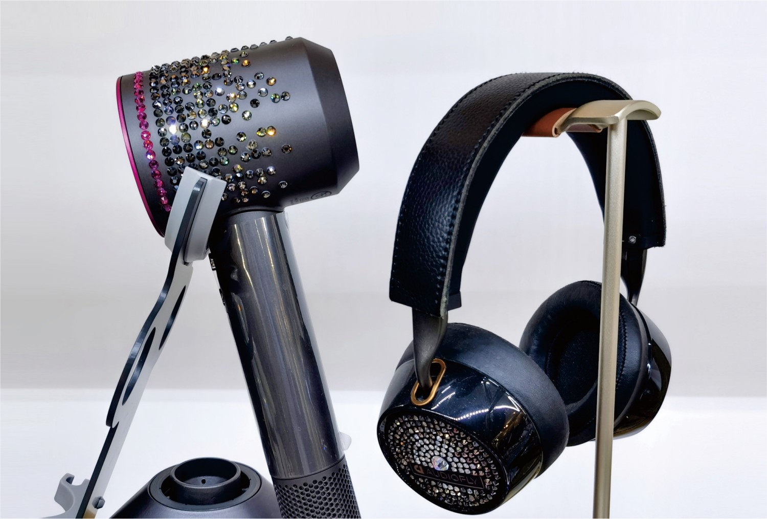 Flat Back Rhinestones Applied to Microphone