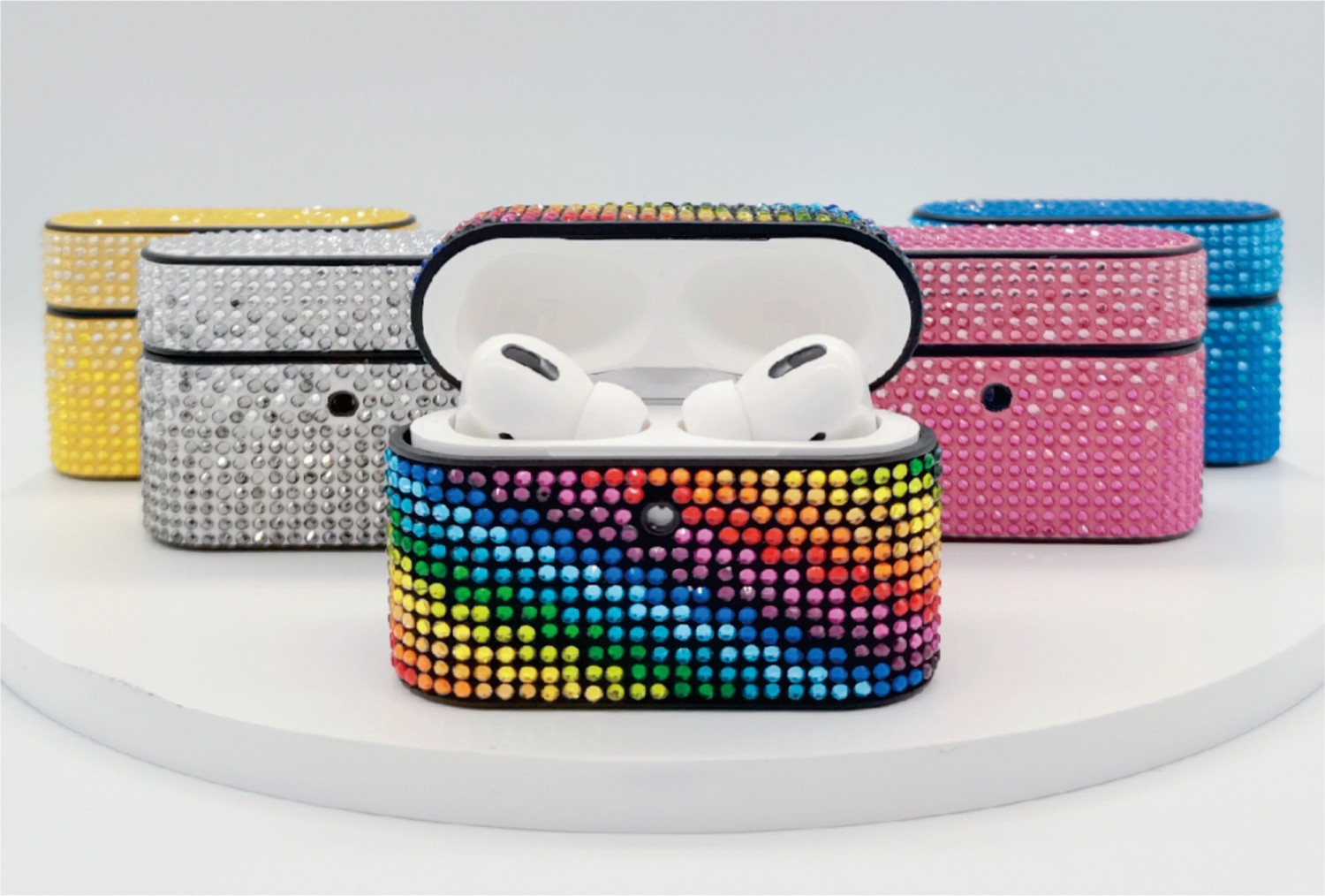 Flat Back Rhinestones Applied to Wireless Earphones