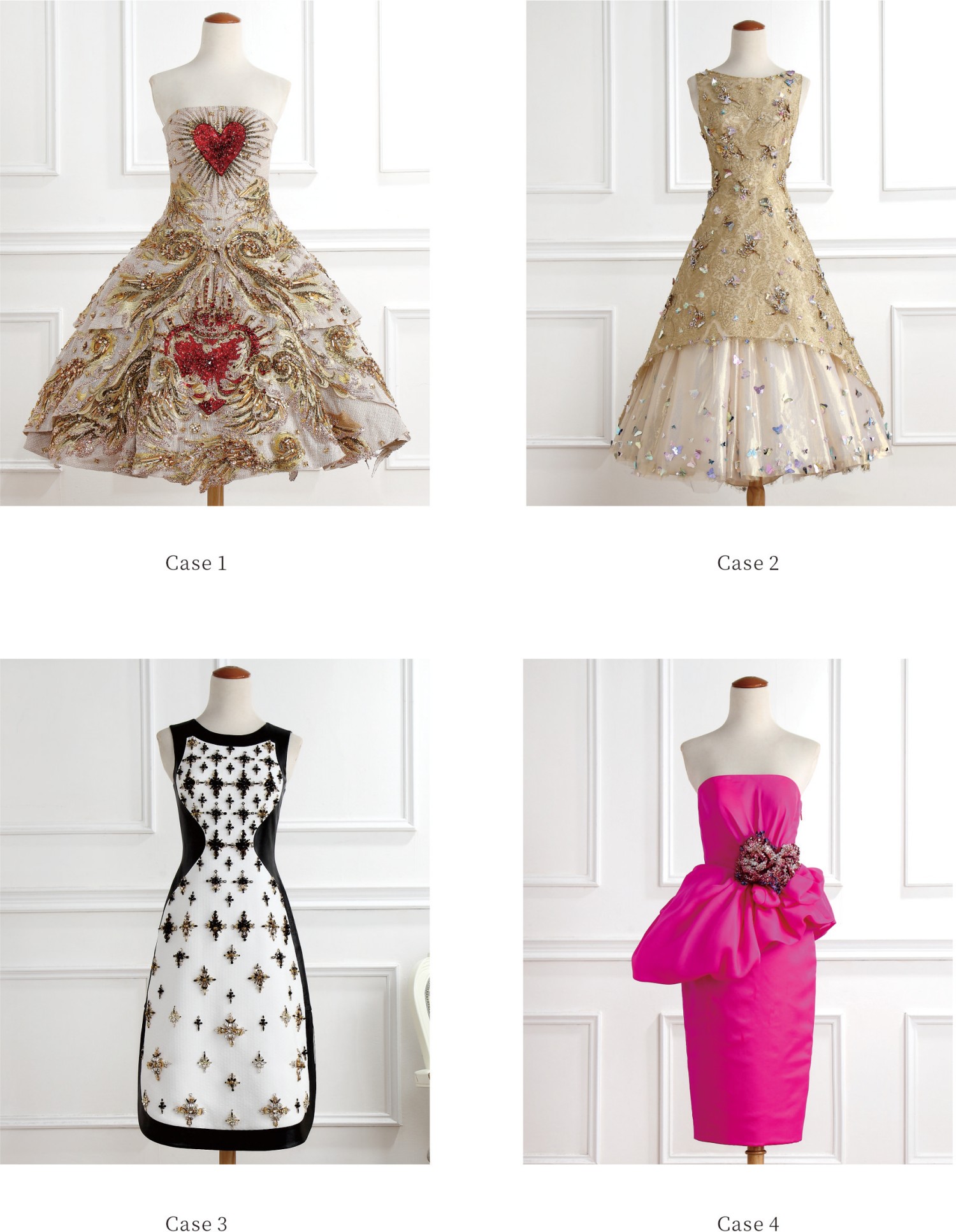 Rhinestone Settings Application for Evening Gowns Cases A