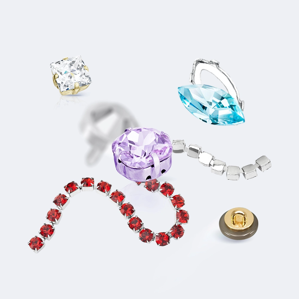 Cost-effective Custom Crystal Accessories (Cup Chain, Montee, Rivet )
