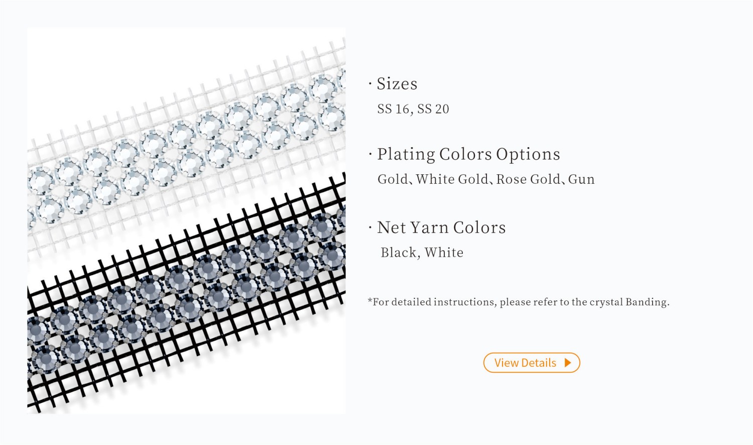 Crystal Banding size and color