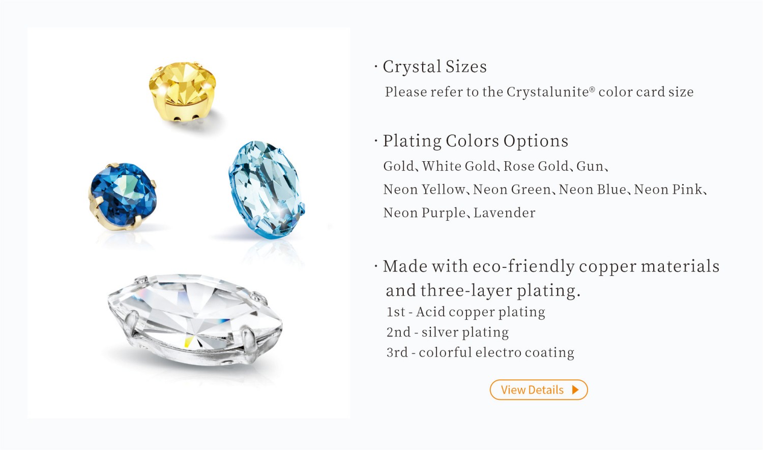 Crystal Settings size and color