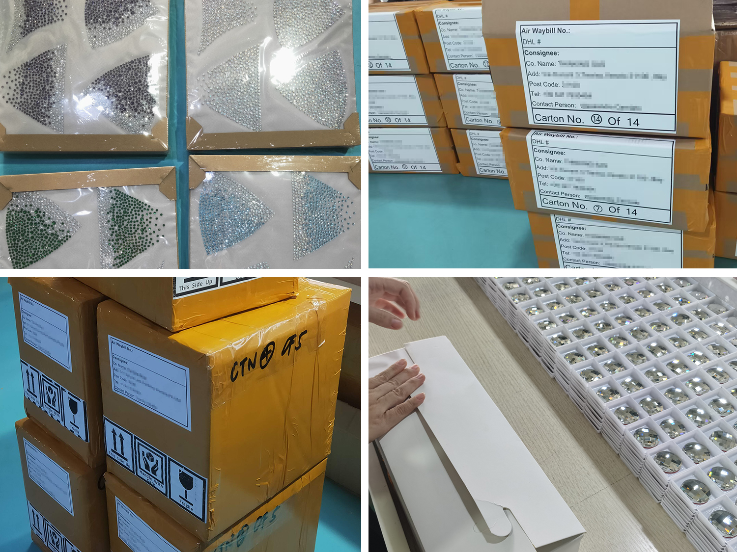 Global shipment of rhinestones