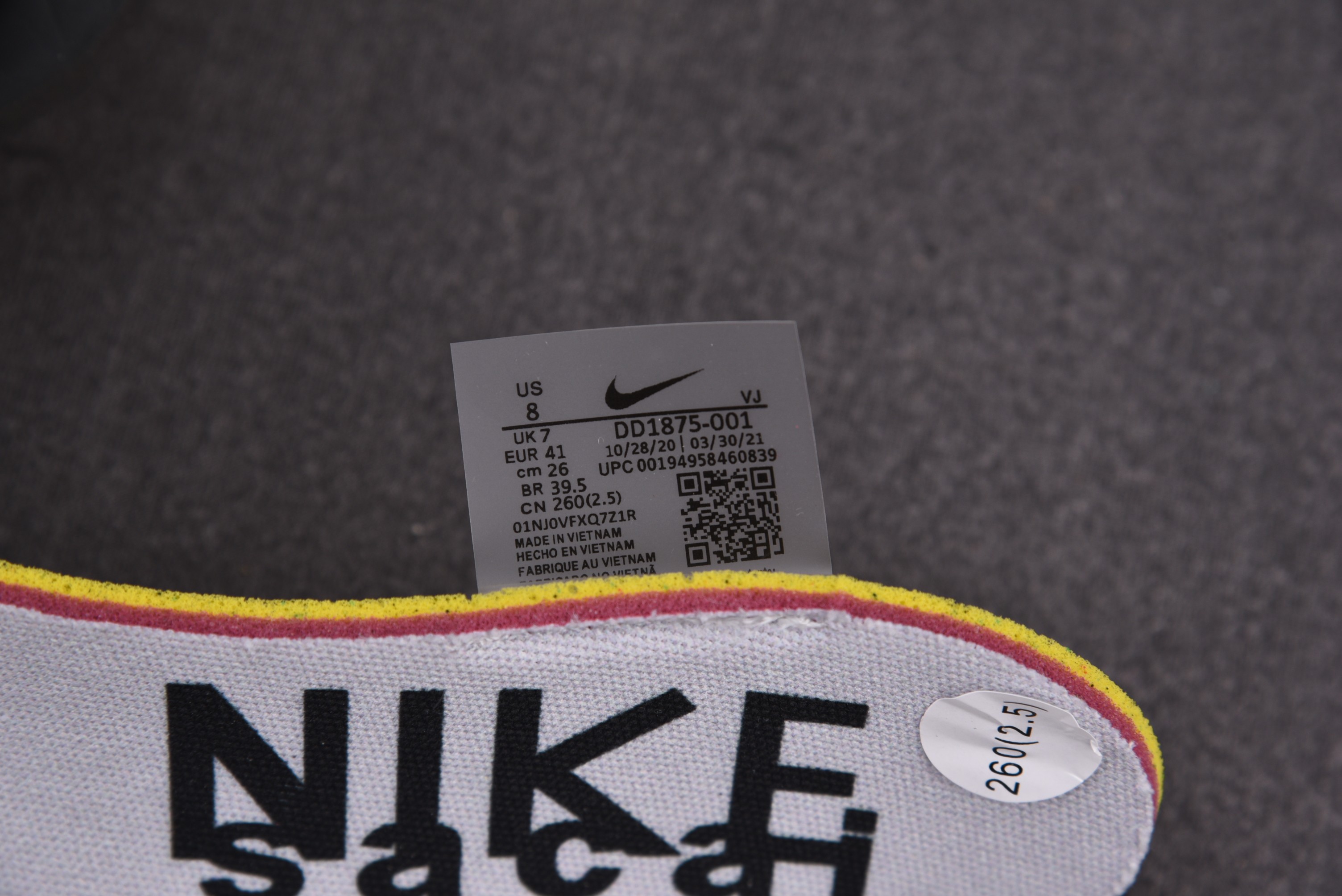 Sacai x VaporWaffle Black Gum