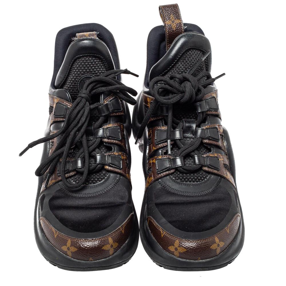 Louis Vuitton Black Monogram Canvas And Mesh LV Archlight Sneakers