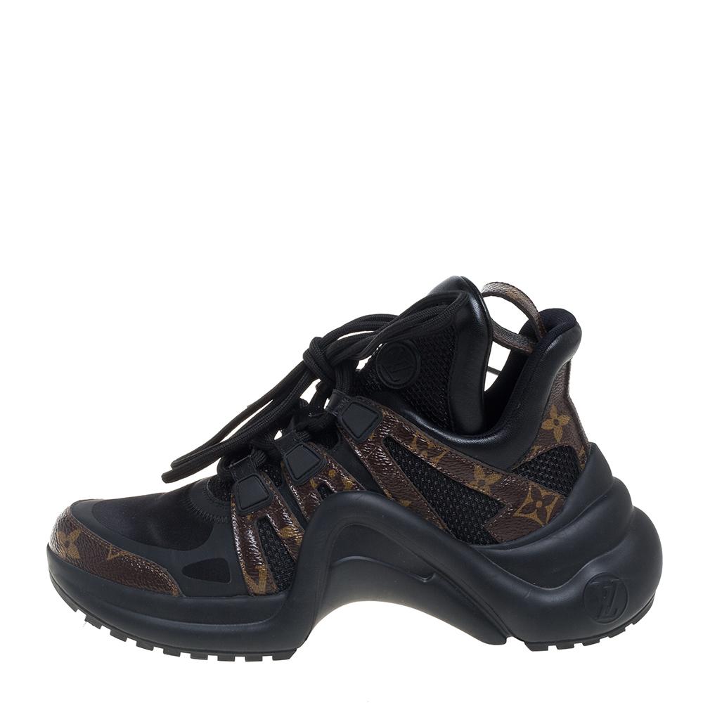 Louis Vuitton Black Monogram Canvas And Mesh Archlight Sneakers