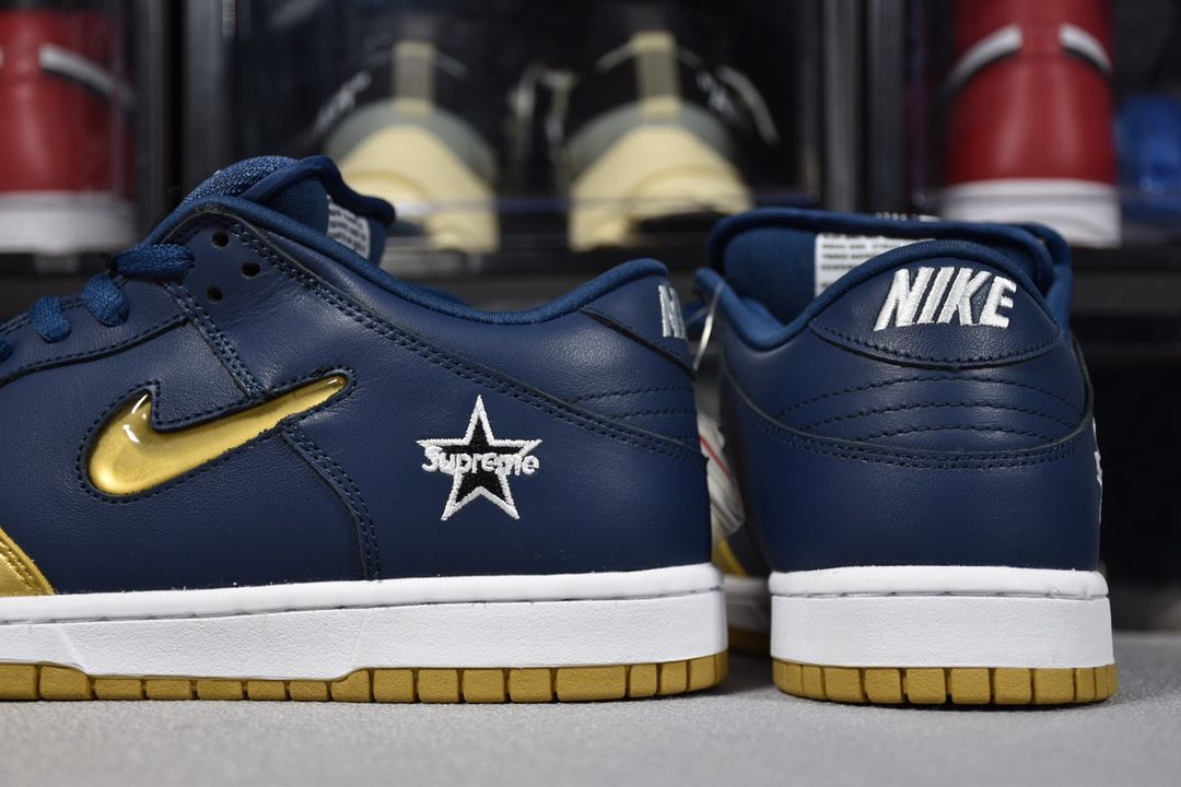 Nike SB Dunk Low Supreme Jewel Swoosh Gold