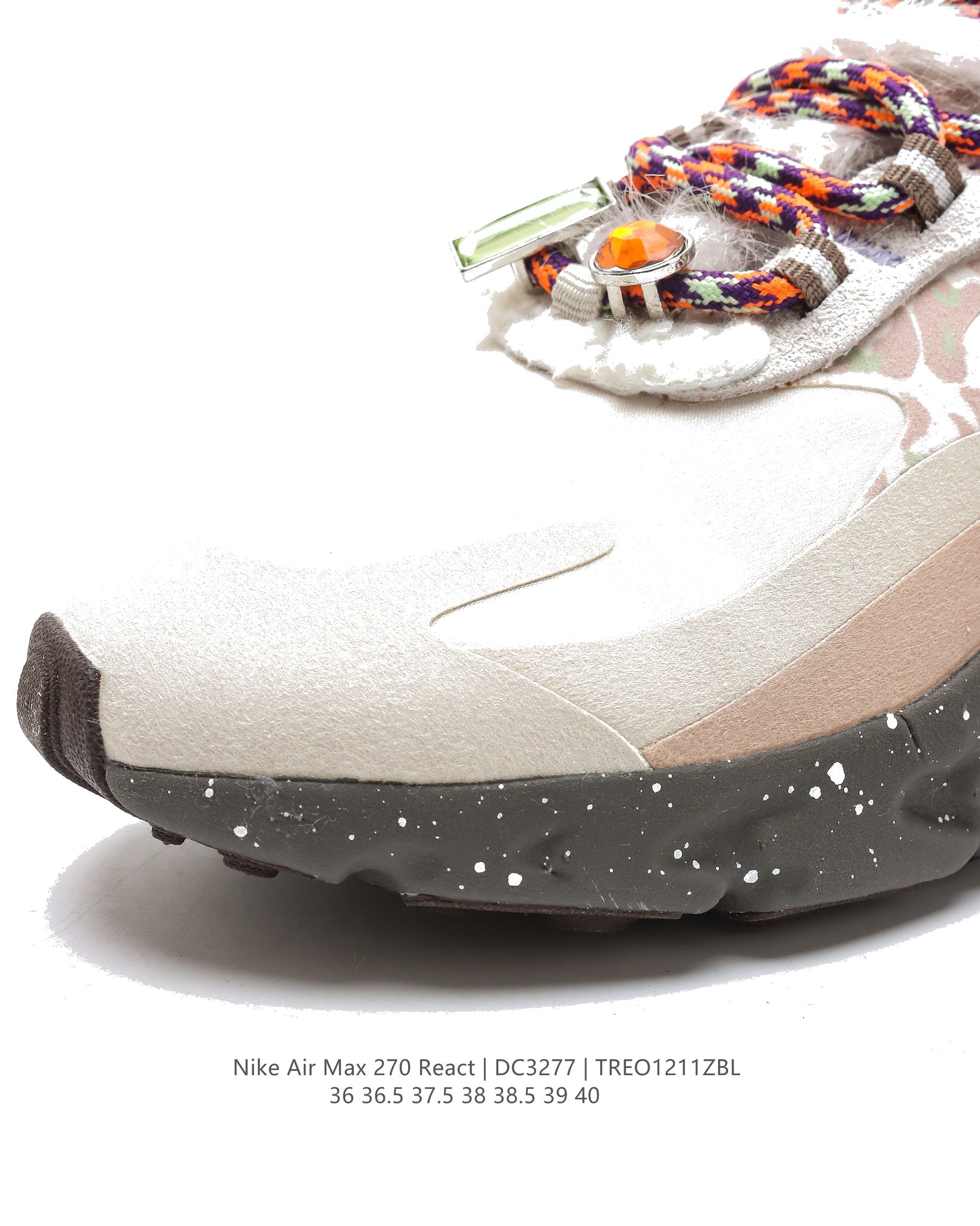 Nike Air Max 270 React SEBeige Orange Purple DC3276-101 Dames Schoenen-1