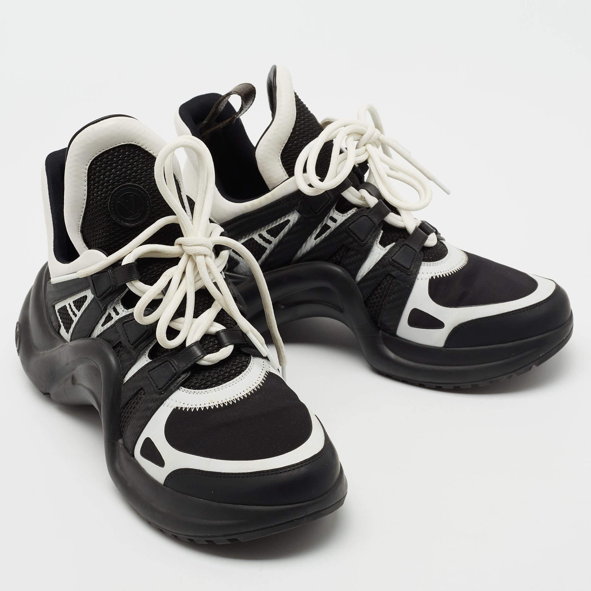 Louis Vuitton Black/White Mesh and Leather Archlight Sneakers