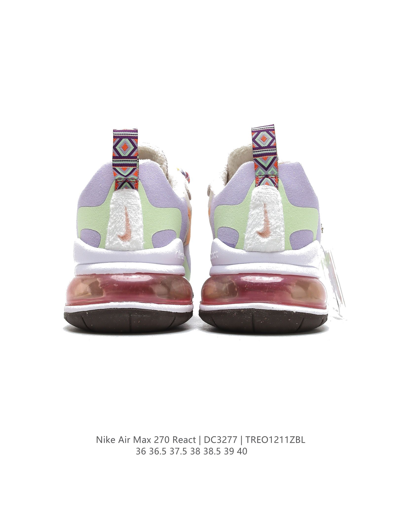 Nike Air Max 270 React SEBeige Orange Purple DC3276-101 Dames Schoenen