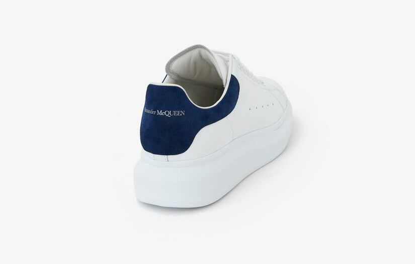 Alexander McQueen Men's Oversized Sneaker in White/paris Blue