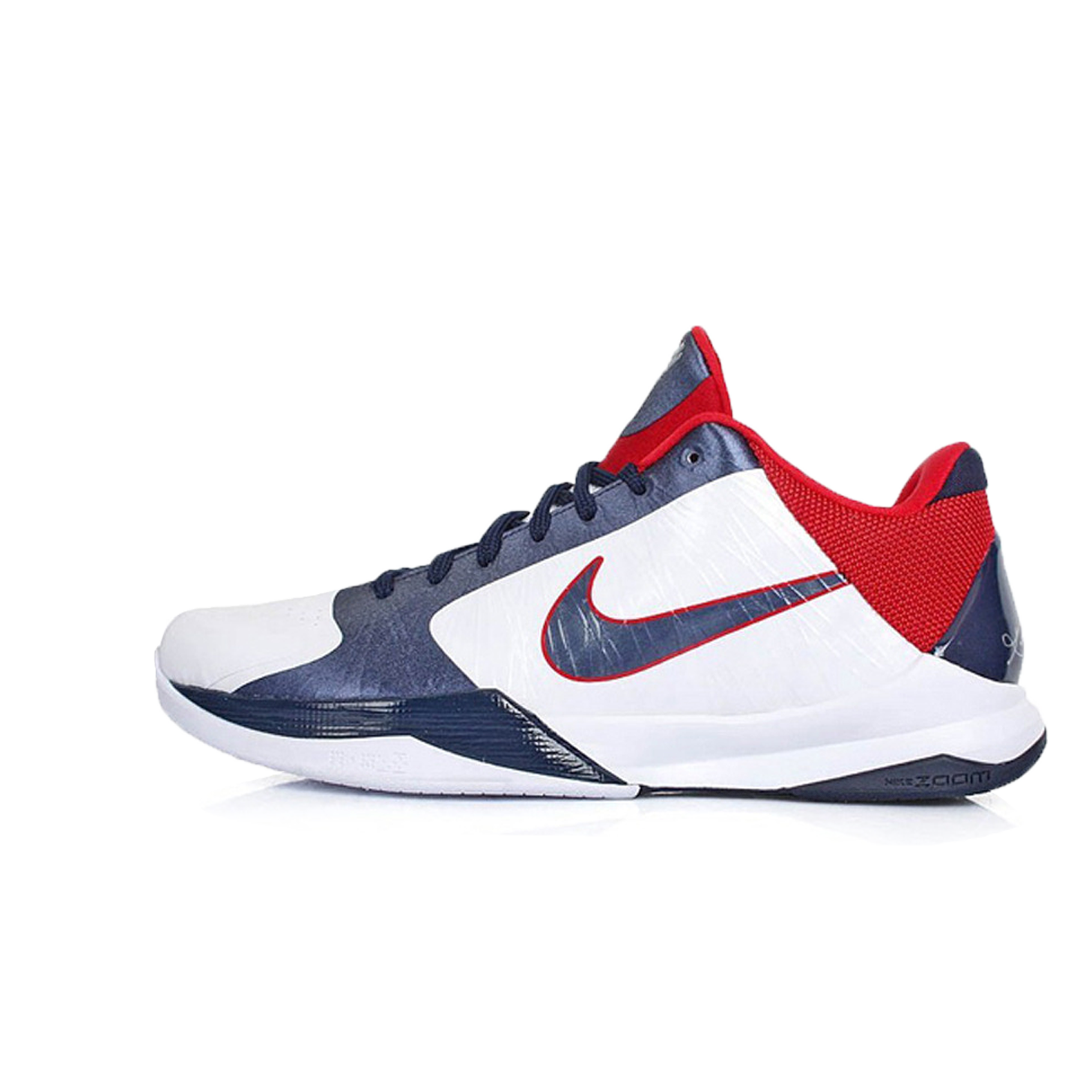 Nike Zoom Kobe 5 USA White Obsidian Sport Red