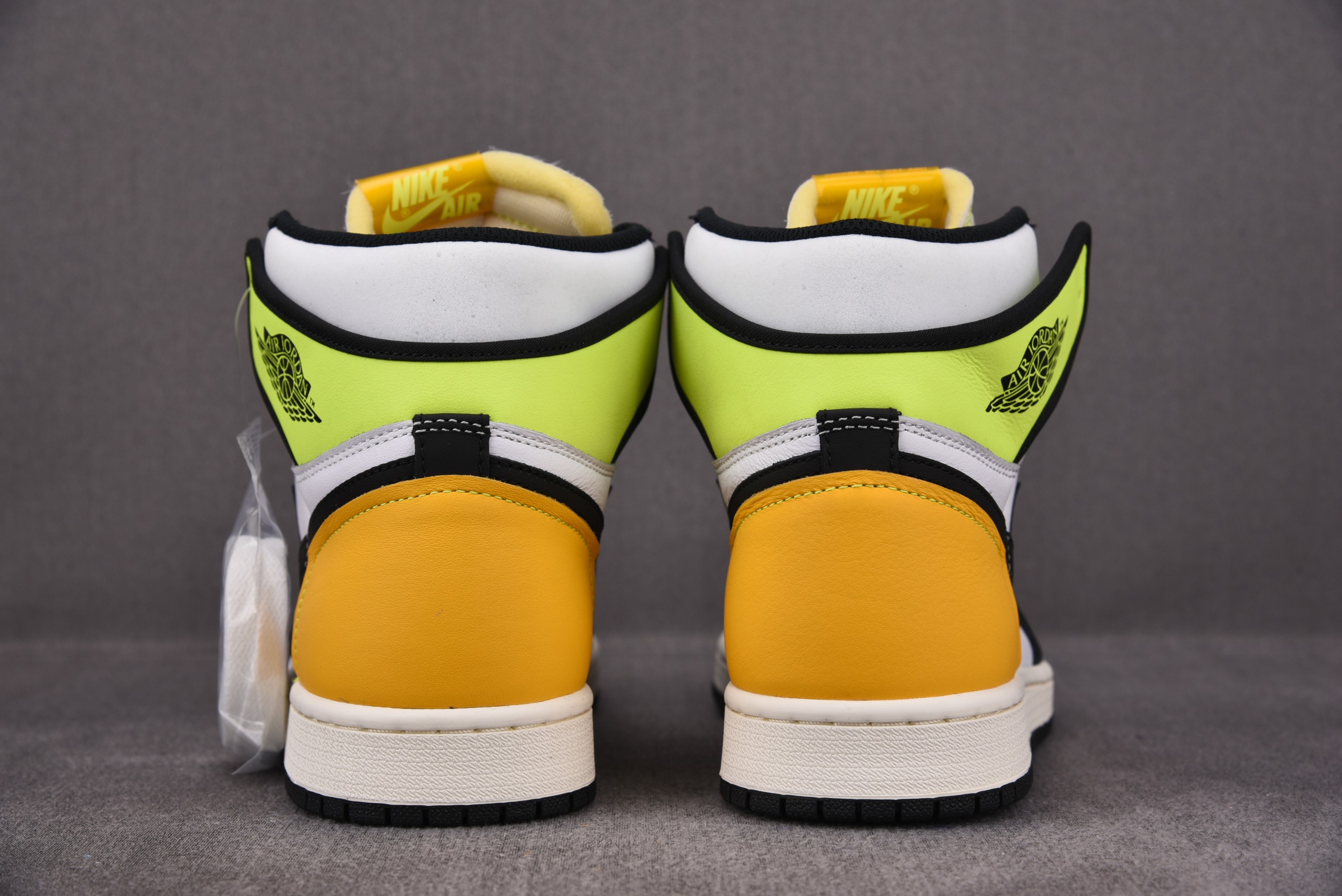 Jordan 1 Retro High White Black Volt University Gold