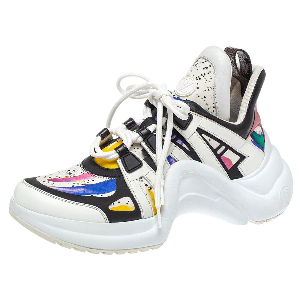 Louis Vuitton Multicolor Leather And Canvas Archlight Trainer Sneakers