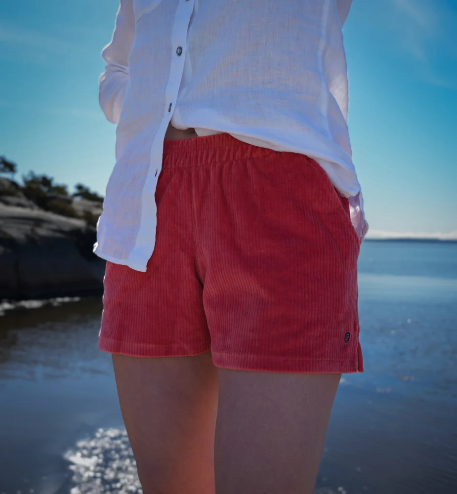 Amundsen Sports 4Incher Comfy Cord Shorts Womens Red Clay