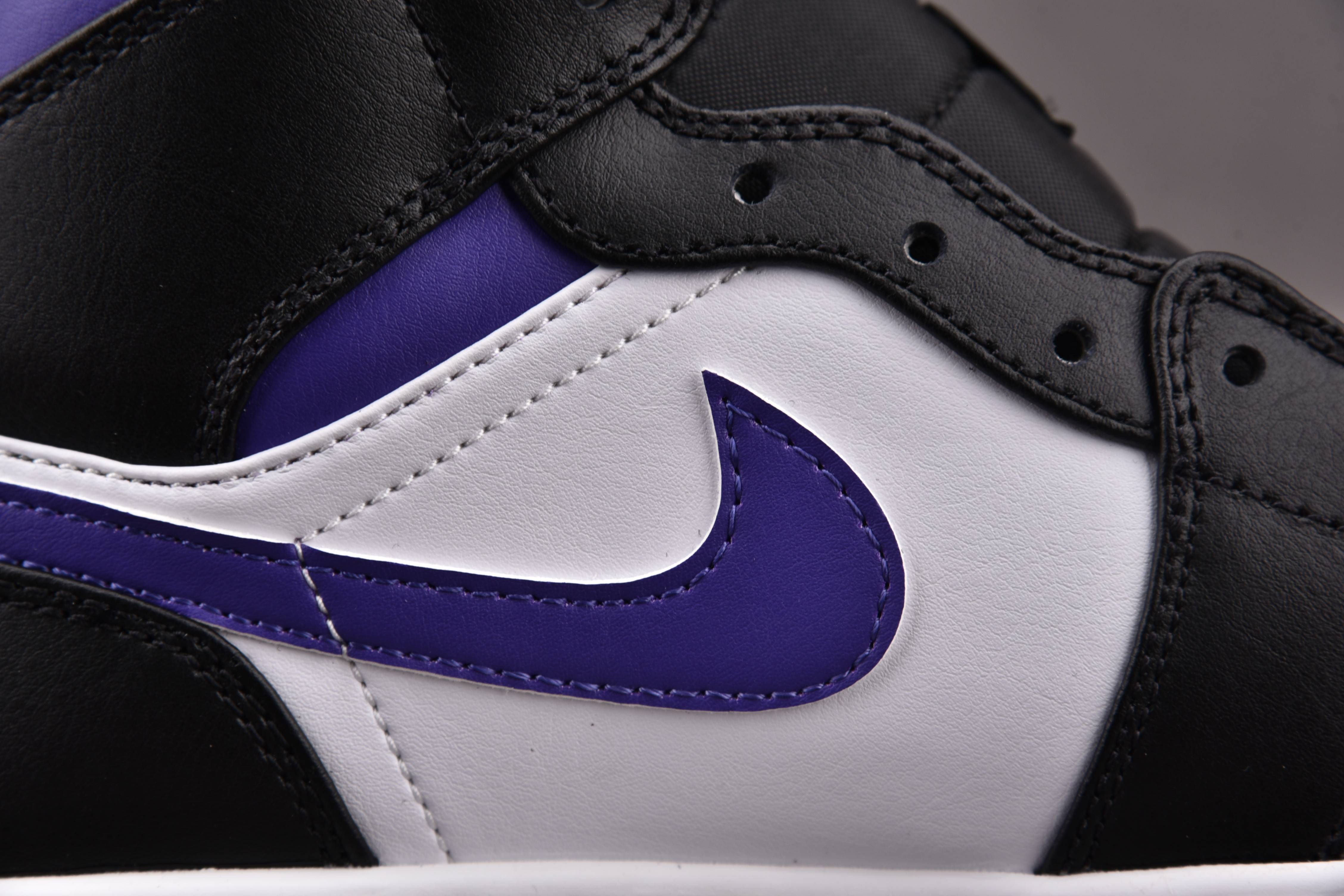 Jordan 1 Mid White Black Purple