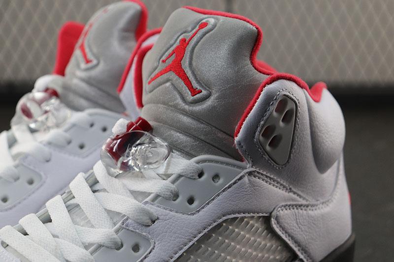 Jordan 5 Retro Fire Red Silver Tongue